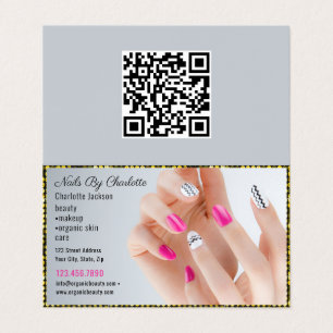 Elegantes Skript Gold Glitter Foto Collage Nail Ar Visitenkarten