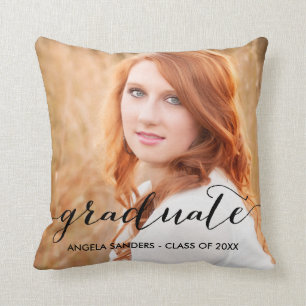 Elegantes Skript Graduate Pillow 2017 Foto Kissen
