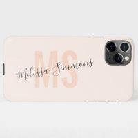 Elegantes Skript hellrosa Name Monogramm