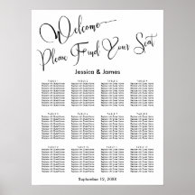 Elegantes Skript Hochzeitssitzdiagramm