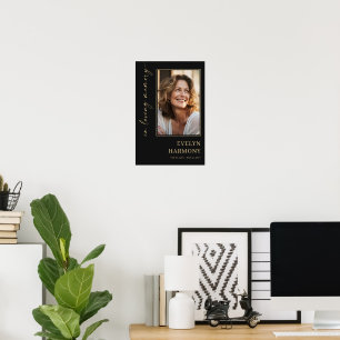 Elegantes Skript in Liebender Erinnerung Foto Trau Poster