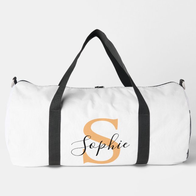 Elegantes Skript Individueller Name Personalisiert Duffle Bag (Vorderseite)