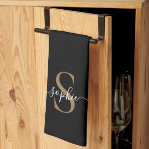 Elegantes Skript Individueller Name Personalisiert Geschirrtuch