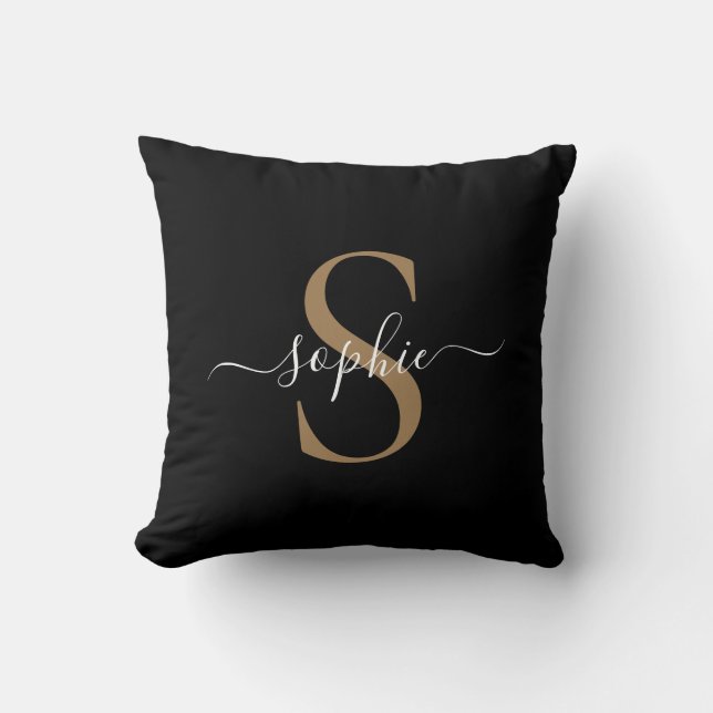 Elegantes Skript Individueller Name Personalisiert Kissen (Vorderseite)