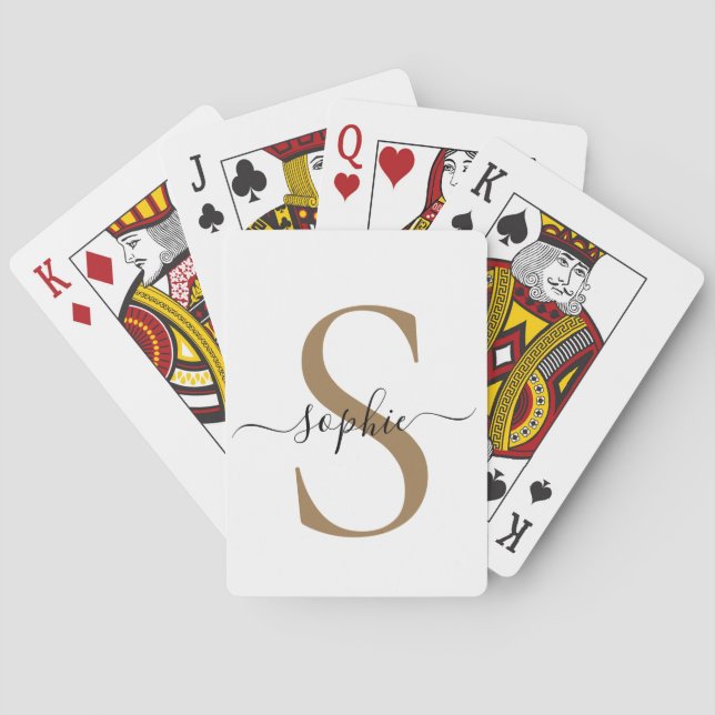 Elegantes Skript Individueller Name Personalisiert Spielkarten (Rückseite)