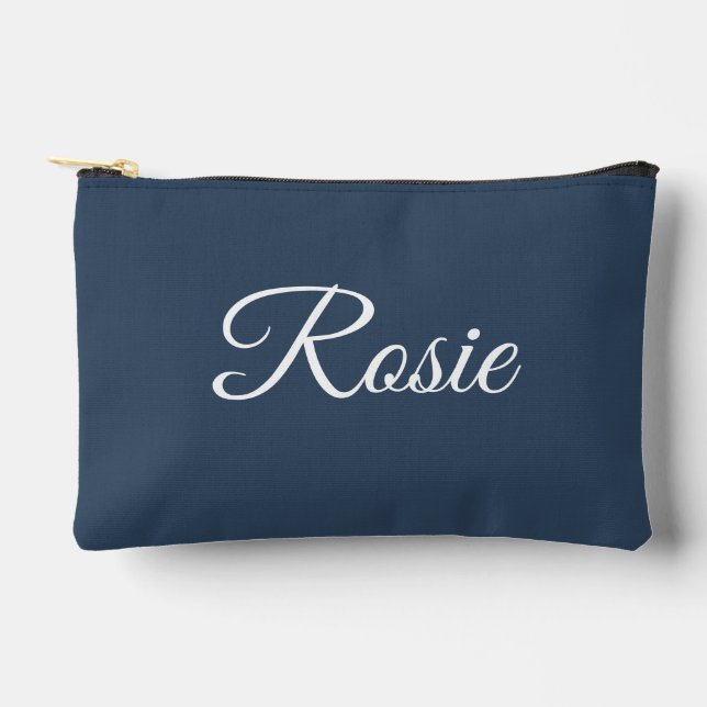 Elegantes Skript Individueller Name Personalisiert Zubehörtasche (Vorderseite)