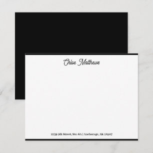 Elegantes Skript-Jet-Schwarz-Stationery-Rand Mitteilungskarte