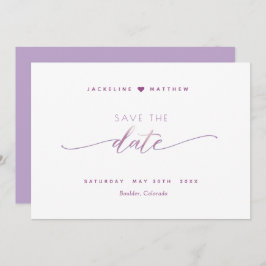 Elegantes Skript, Mauve Lavender Simple Wedding Save The Date