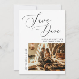 Elegantes Skript | Minimalistische Hochzeit mit sa Save The Date