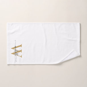 Elegantes Skript Moderne Weißgold-Monogramm-Name Handtuch