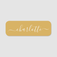 Elegantes Skript Moderner Name Personalisiert gelb