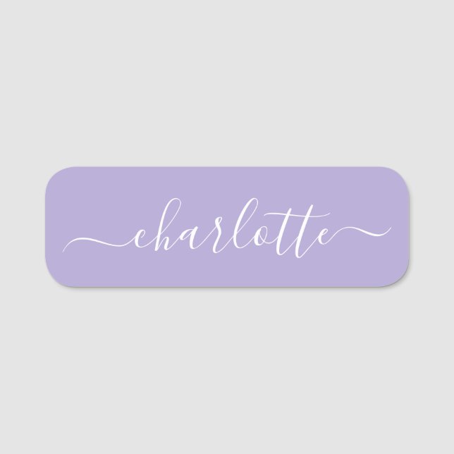 Elegantes Skript Moderner Name Personalisiert Lave Namensschild (Vorderseite)