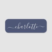 Elegantes Skript Moderner Name Personalisiert Navy