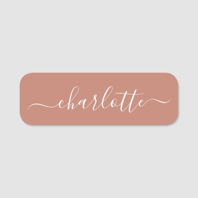 Elegantes Skript Moderner Name Personalisiert Terr Namensschild (Vorderseite)