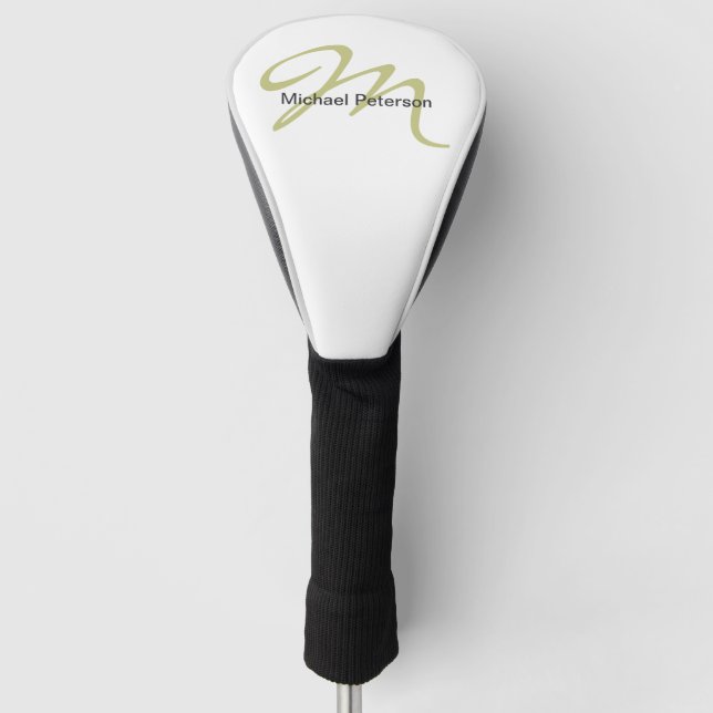 Elegantes Skript-Monogramm Anfangs Modern Golf Headcover (Vorderseite)
