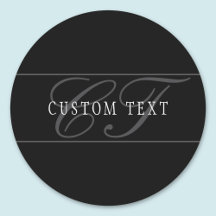 Elegantes Skript-Monogramm editierbar Schwarz Grau