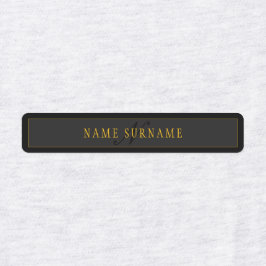 Elegantes Skript-Monogramm Schwarz & Gold Etiketten