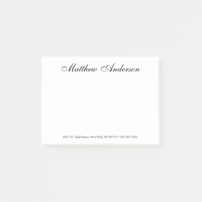 Elegantes Skript Post-it Klebezettel (Vorderseite)