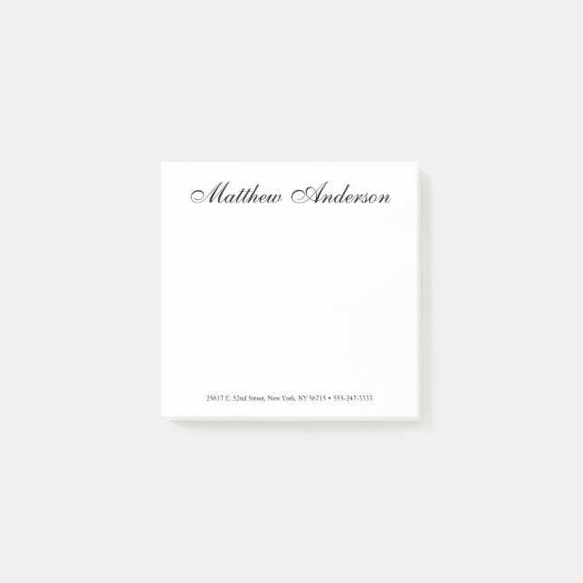 Elegantes Skript Post-it Klebezettel (Vorderseite)