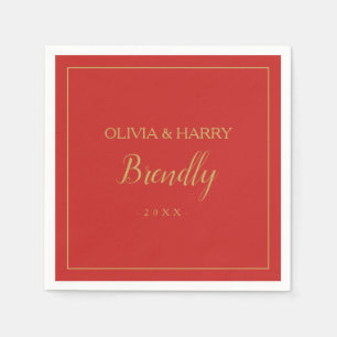 Elegantes Skript   Red Christmas Paper Napkin Serviette