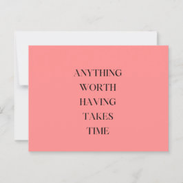 Elegantes Skript Rosa Blütenwertvoll, das Zeit ben Postkarte