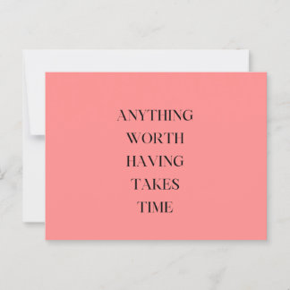 Elegantes Skript Rosa Blütenwertvoll, das Zeit ben Postkarte