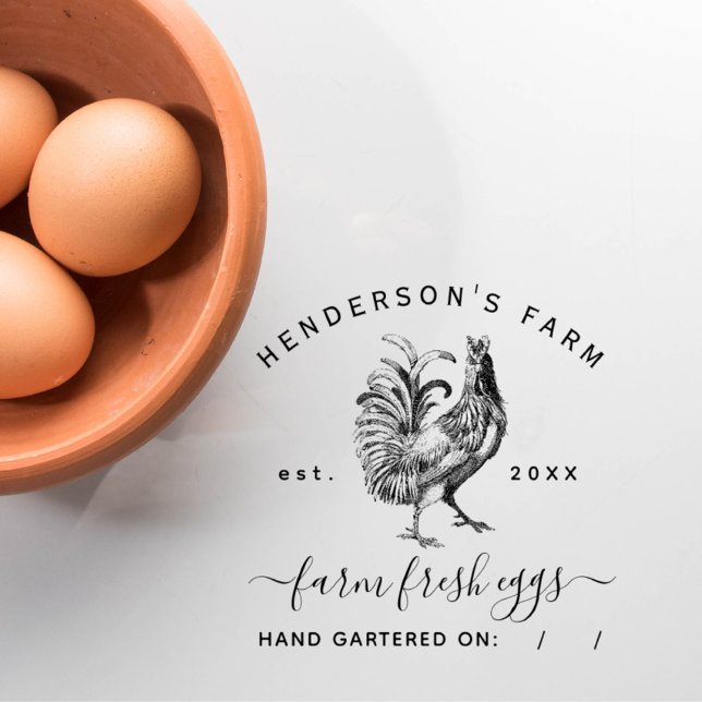 Elegantes Skript Rustikale Eierkarton Permastempel (Von Creator hochgeladen)