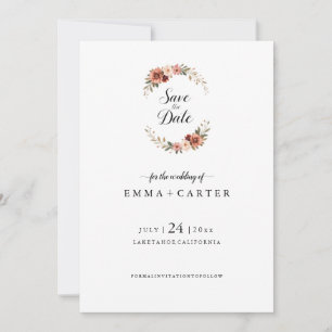 Elegantes Skript Save the Date mit Pastel-Rose