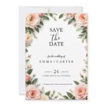 Elegantes Skript Save-the-Date mit Pastell-Rosenra