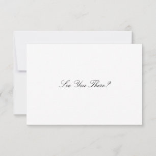 Elegantes Skript Schwarz und Weiß Hochzeit RSVP Karte