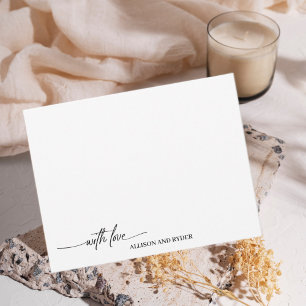 Elegantes Skript Schwarz-weiß mit Liebe Vielen Dan Mitteilungskarte