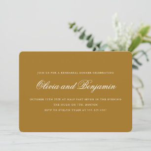Elegantes Skript Senfgold Chic Probeessen Einladung