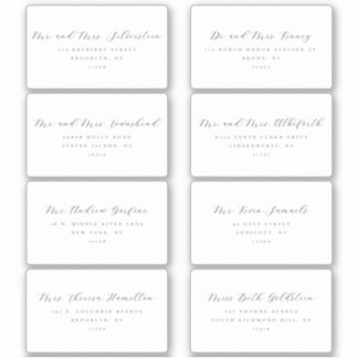 Elegantes Skript Serif Text 8 Hochzeitadressen-Lab Aufkleber