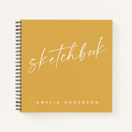 Elegantes Skript Sketchbook Personalisierter Name  Notizbuch
