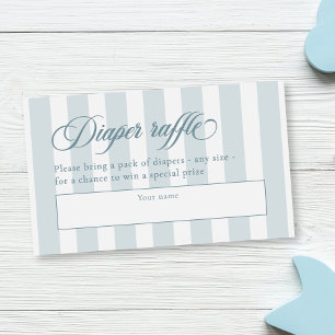 Elegantes Skript & Streifen Babyshower-Windel-Raff Begleitkarte