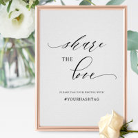 Elegantes Skript teilen Sie die Liebe Wedding Hash