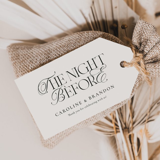 Elegantes Skript The Night Before Probe Dinner Geschenkanhänger (Von Creator hochgeladen)