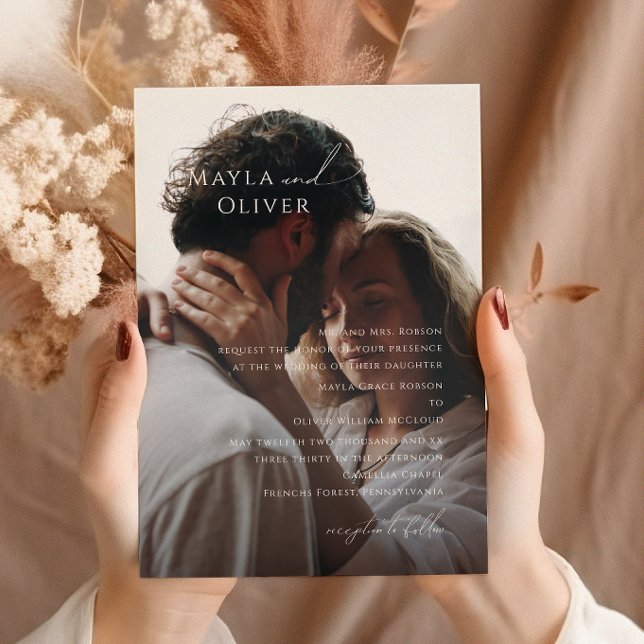 Elegantes Skript | Traditionelle Hochzeit mit schw Einladung (Von Creator hochgeladen)