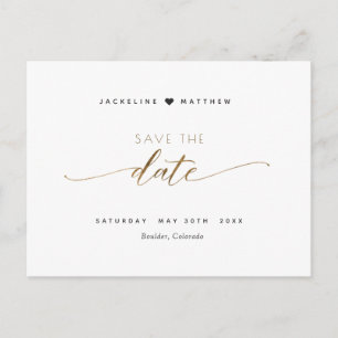 Elegantes Skript und einfach, Hochzeit speichern d Postkarte