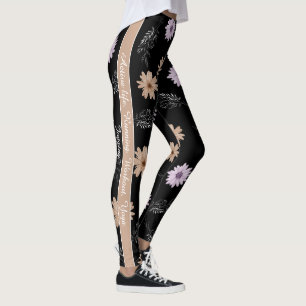 Elegantes Skript und Farbe, Schwarz/Braun Leggings