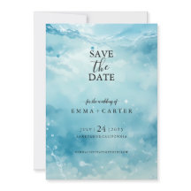 Elegantes Skript Unterwasser Save-the-Date Aquarel