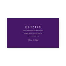 Elegantes Skript - Weiße und Lila Hochzeitsdetails