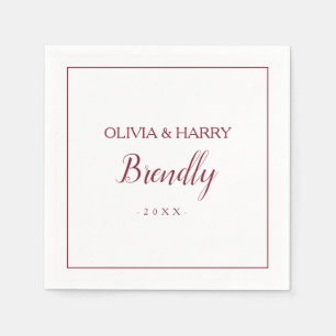 Elegantes Skript   White Wedding Paper Napkin Serviette