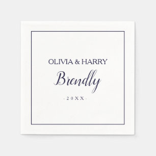Elegantes Skript White Wedding Paper Napkin Serviette