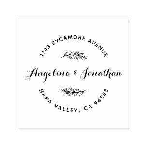 Elegantes Skriptbriefing - Namen und Adresse des C Permastempel