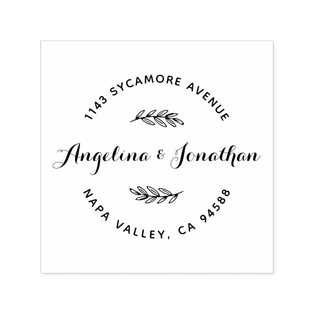 Elegantes Skriptbriefing - Namen und Adresse des C Permastempel (Design)