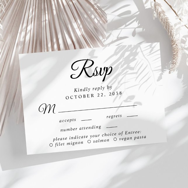 Elegantes Skriptmenü Auswahl Hochzeit RSVP (Von Creator hochgeladen)