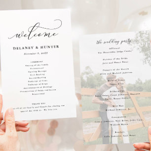 Elegantes Skriptpapier Doppelseitiges Foto-Program Flyer
