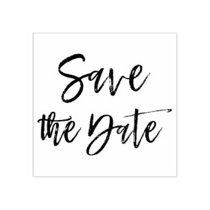 Elegantes SkriptWedding Save the Date Gummistempel