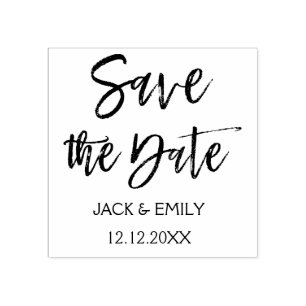 Elegantes SkriptWedding Save the Date Gummistempel